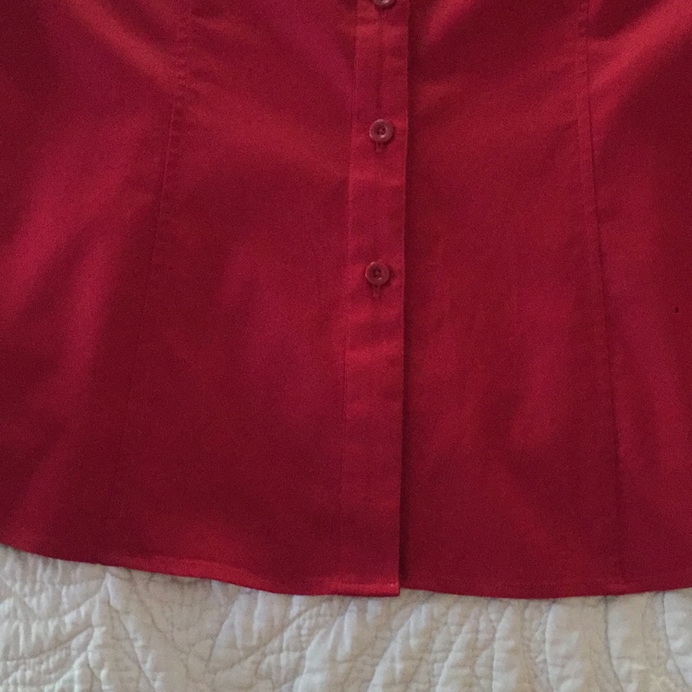 Pink Ruby Red Size 16 Fitted Button Down Blouse - image 5